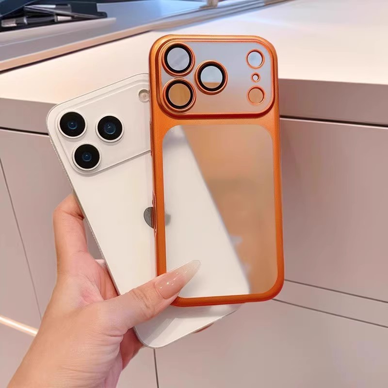 适用iPhone17Promax磨砂电镀手机壳苹果16带镜头膜超薄PC全包护套|undefined