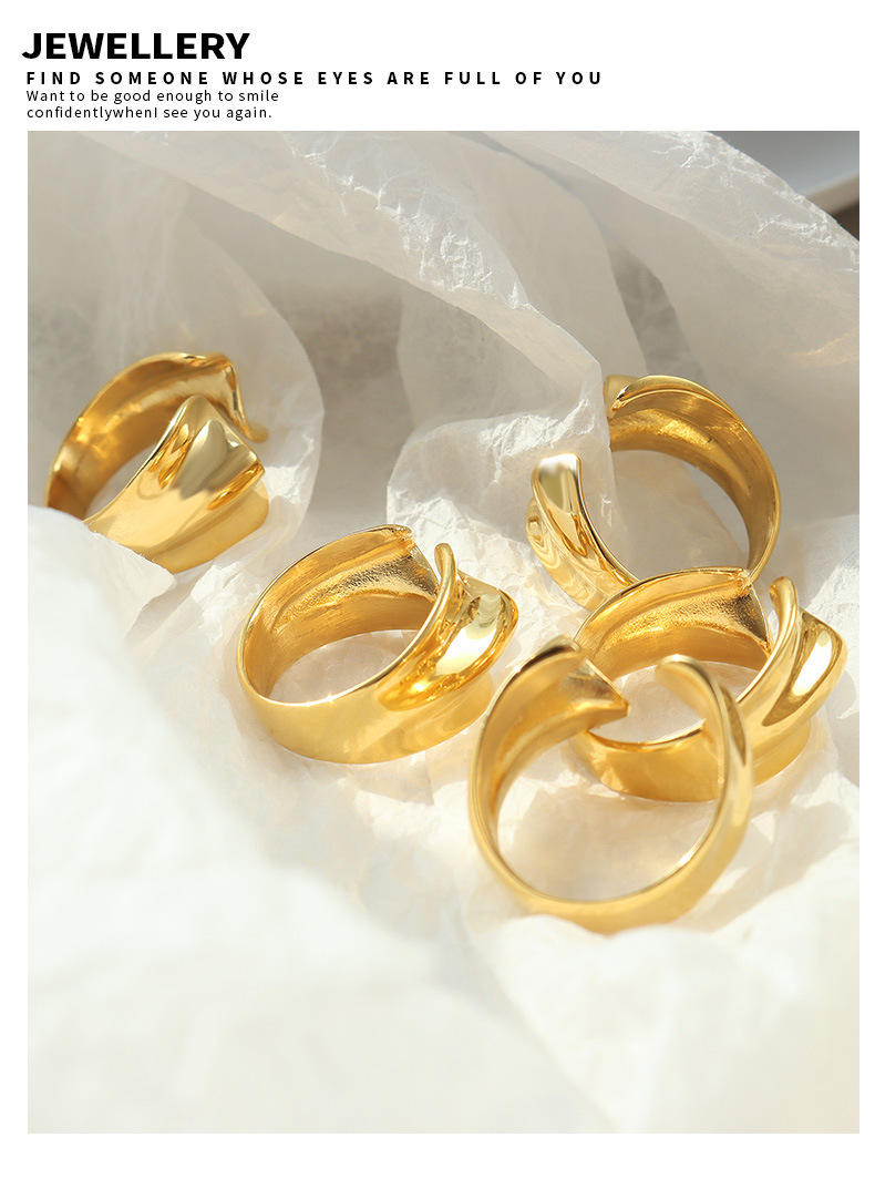 Fashion Irregular Titanium Steel Plating Rings 1 Piece