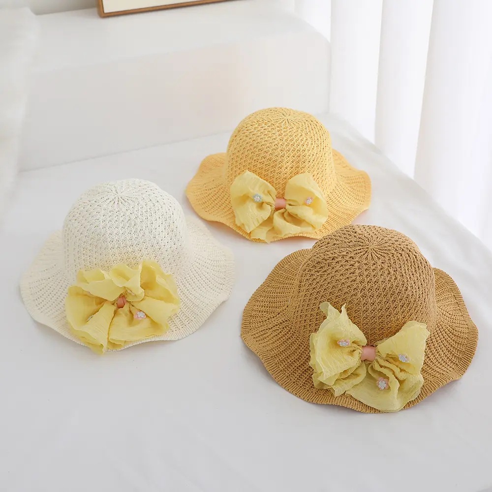 Sombrero para el sol para niños, sombrero grande para mujer, sombrero de paja con protección solar, sombrero de playa para niñas de verano, sombrero de sol para niñas de moda delgada