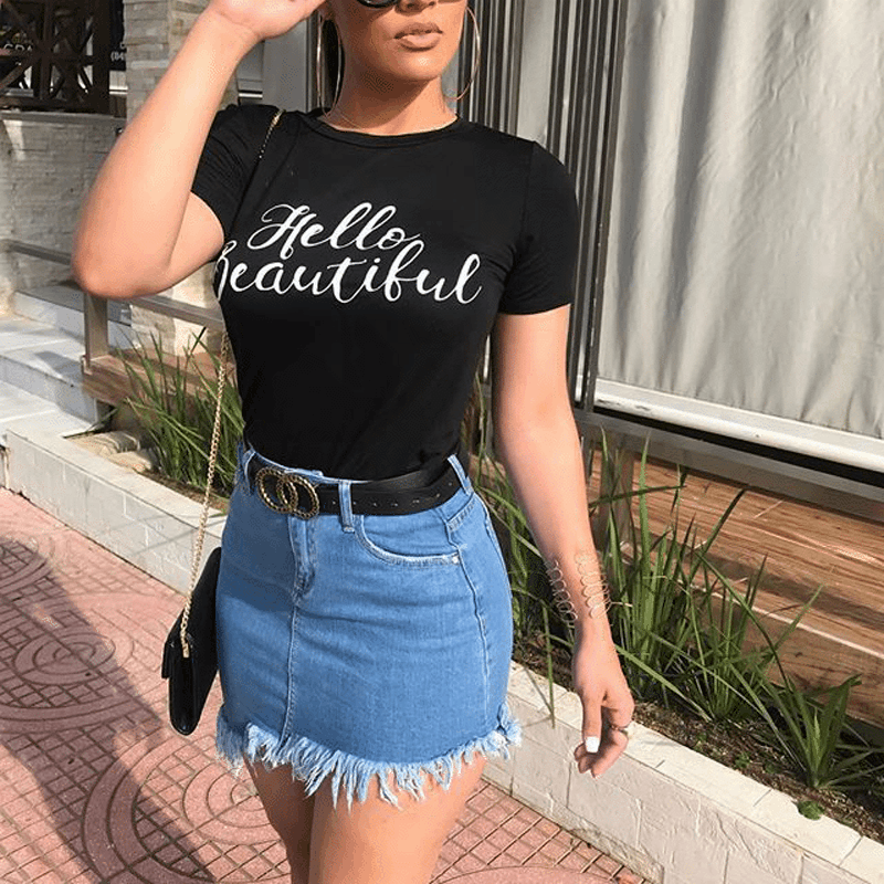 Primavera 2023 transfronteriza americana Amazon deseo estación independiente eBay Internet celebridad cadera falda moda falda de mezclilla