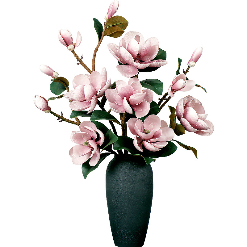Nuevo estilo chino gran ramo de magnolia sala de estar entrada flor falsa decoración floral decoración floral decoración floral magnolia