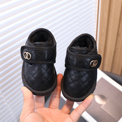  Warm Baby Cotton Shoes for Girls 1-3 Years Old, 4 for Boys, Small Children, Fleece-lined, Thick, Baby Snow Boots, Soft Sole, Learning to Walk Shoes, Winter