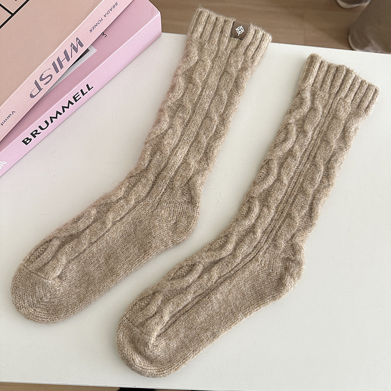 Socks Classification Unisex Casual Solid Color Polyacrylonitrile Fiber Crew Socks A Pair