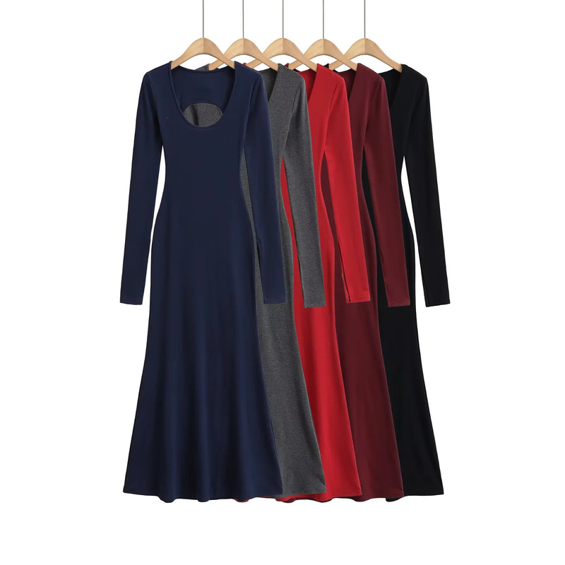 Retro Style Hollow-Out Long-Sleeved Dress for Women, New Spring Style Slim-Fitting Hip-Hugging Skirt, Fishtail Skirt, Long Skirt