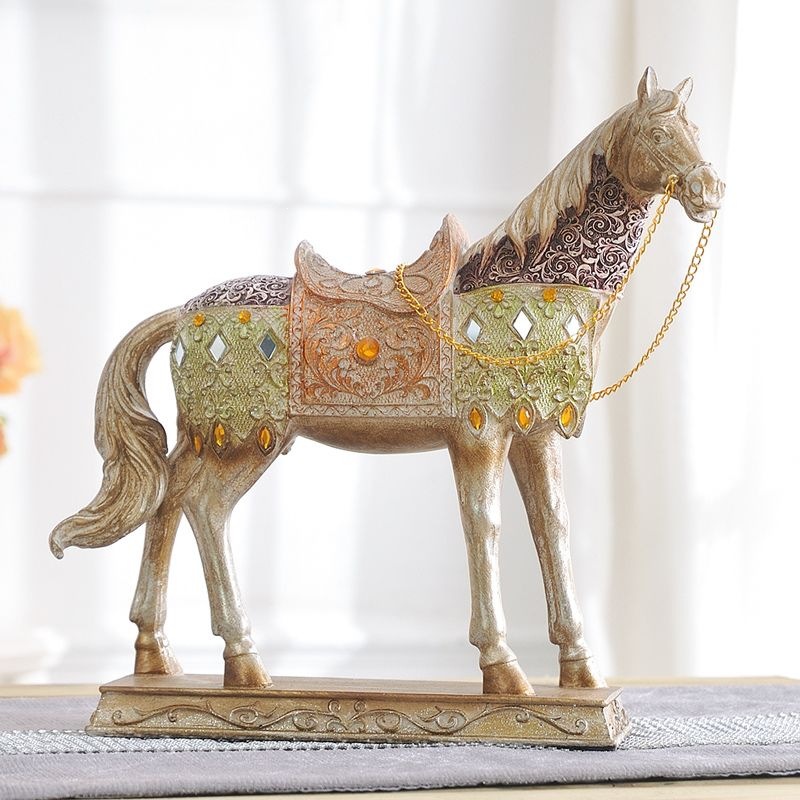Adorno de Caballo para Escritorio de Resina para Navidad