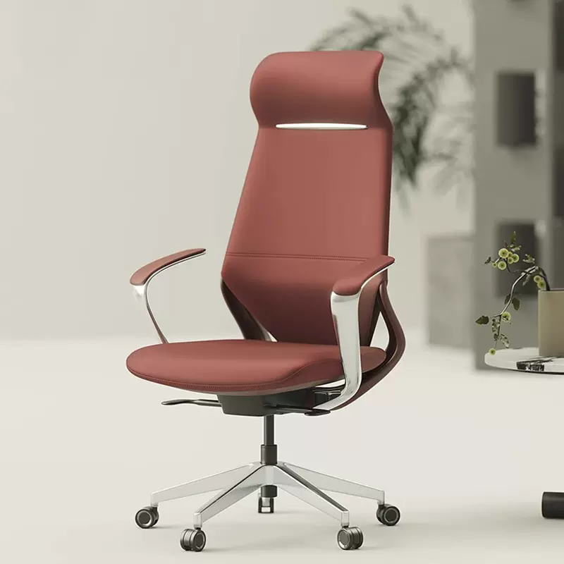 意式老板椅简约现代单人靠背椅轻奢会议室升降旋转商务洽谈办公椅