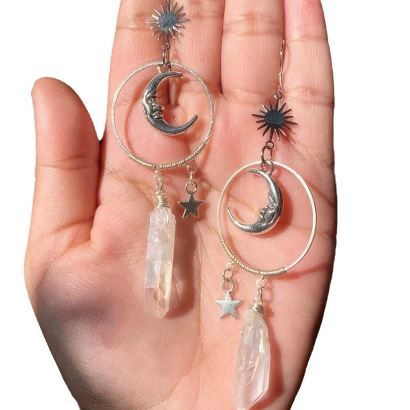 (Cross-border trading), earrings, white crystal pendant, Amazon, Gothic