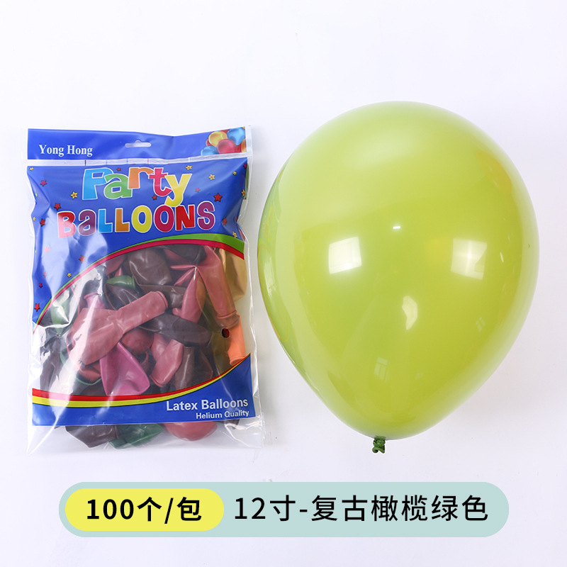 Venta al por mayor nuevo globo 5 pulgadas 12 pulgadas 10 pulgadas color retro engrosado globo de látex fiesta cumpleaños decoración gas