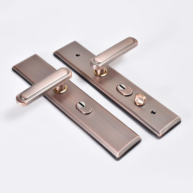 Anti-theft door handles, thickened inside and outside, door handles, anti-pry red bronze door handles, double-activated double-fast locks wholesale