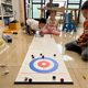 Table Curling Toy Children's Desktop Robot Battle Game Table Game Dryland Ice Hockey Sandpot Bowling Props