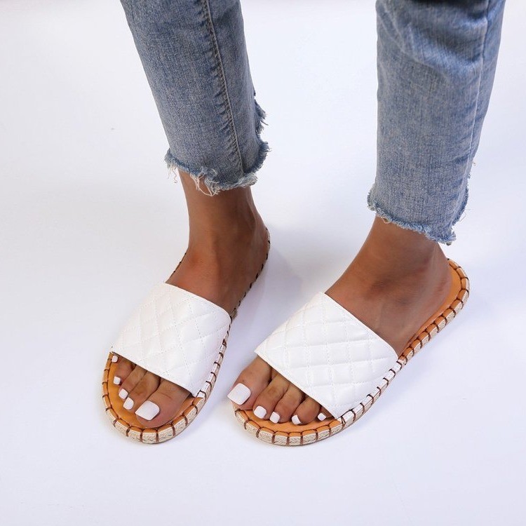 Kadın Sandaletleri Açık Hava Kauçuk Sentetik Şok Emici Su Geçirmez Parmak Arası Terlikler_voghion.com