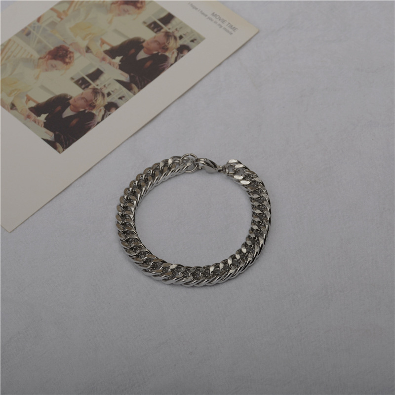 Unisex Gender Metal Design Hip-hop Fashion Geometric Titanium Steel Metal Bracelets