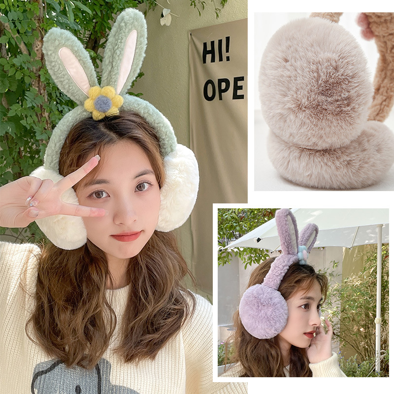 耳罩女冬季保暖騎車防凍防寒護耳朵神器可愛兔耳朵可摺疊學生耳套