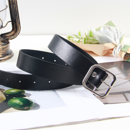 Korean version of simple square buckle versatile women's belt dress coat decorative belt women's belt wholesale clothing