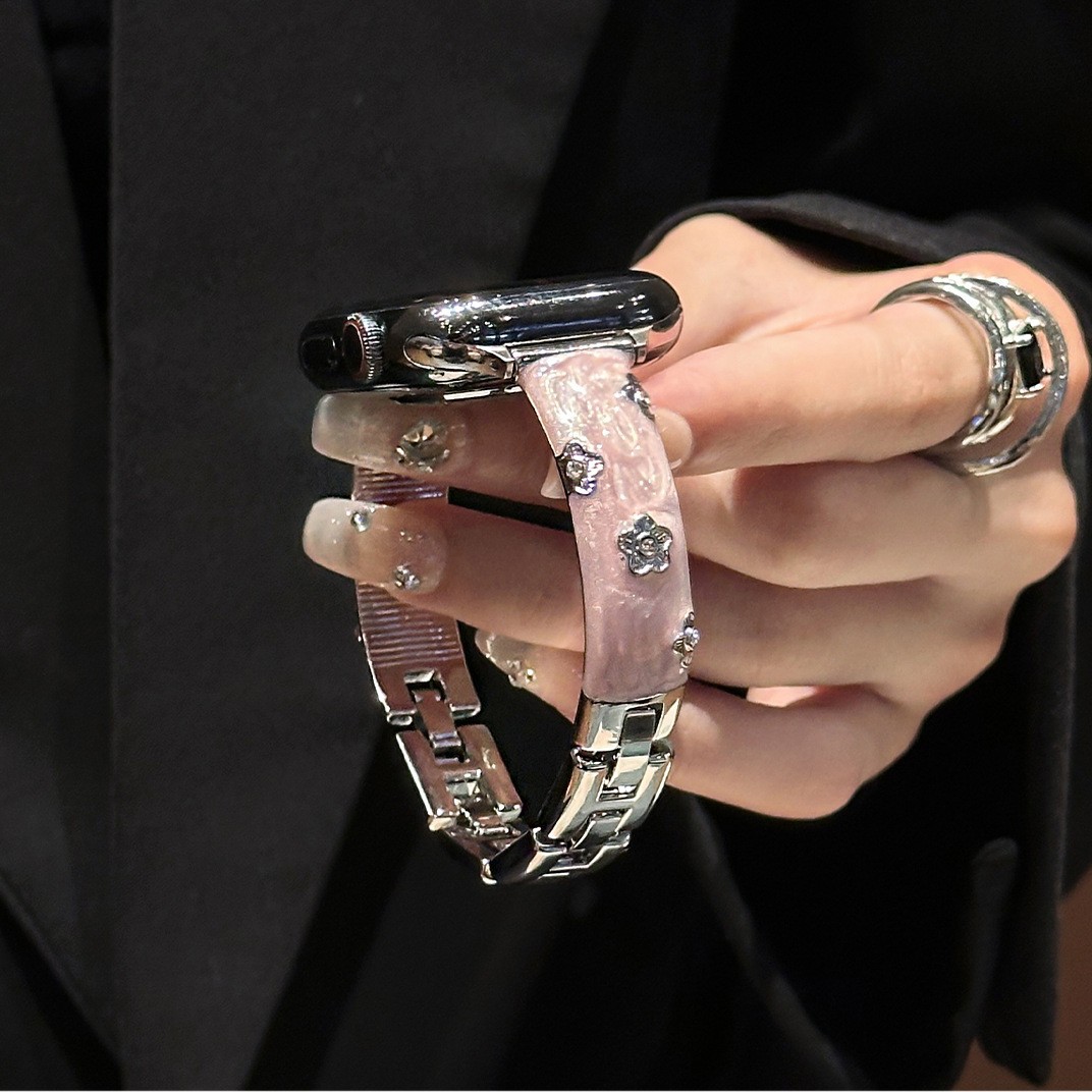 Suitable for Apple Watch S11 Strap Bracelet Iwatchs9 Metal Applewatchs10 Version for High-End Women