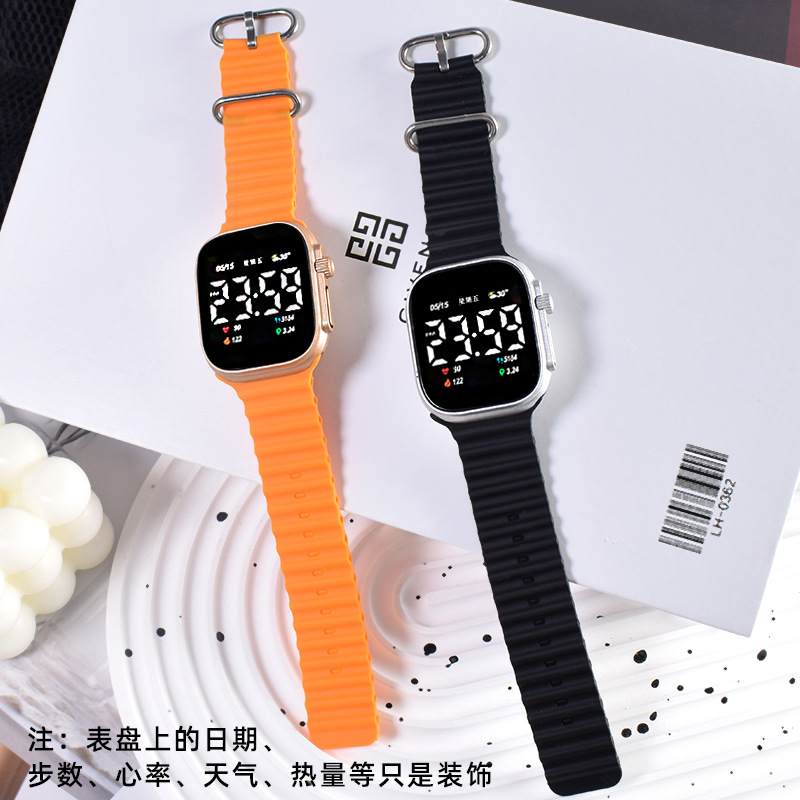 S8 deportes estilo reloj electrónico correa de silicona reloj electrónico fecha hora LED moda estudiante reloj