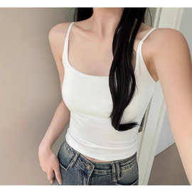 A103#辣妹春夏小吊带背心女内搭带胸垫秋季美背文胸内衣一体无袖