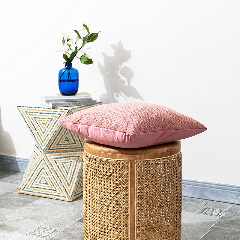 New Nordic Simple Dutch Velvet Three-Dimensional Embossed Twill Large Pillow Cushion Sofa Waist Pillowcase_voghion.com