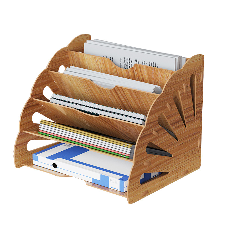 Estante de archivos de escritorio A4 Estante de archivos de madera Estante de archivos de oficina Estante de archivos multicapa Estante de almacenamiento multicámara