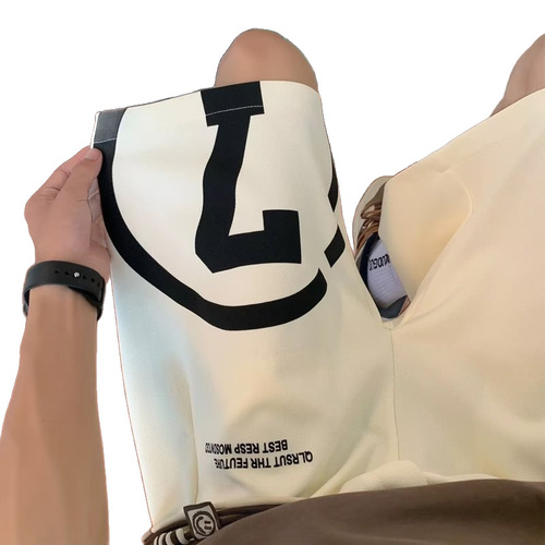 American basketball shorts for men, summer  new fashion brand loose plus size versatile printed five-pocket pants