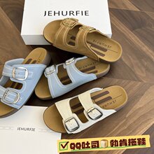 JEHURFIE/纪华菲张凌赫同款～QQ吐司刺绣双扣勃肯拖AB26209