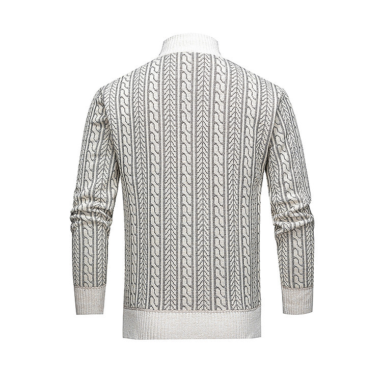 Comercio exterior otoño y invierno nuevo hombre europeo y americano camiseta de punto de manga larga torsión de medio cuello con cremallera suéter de hombre camiseta de base