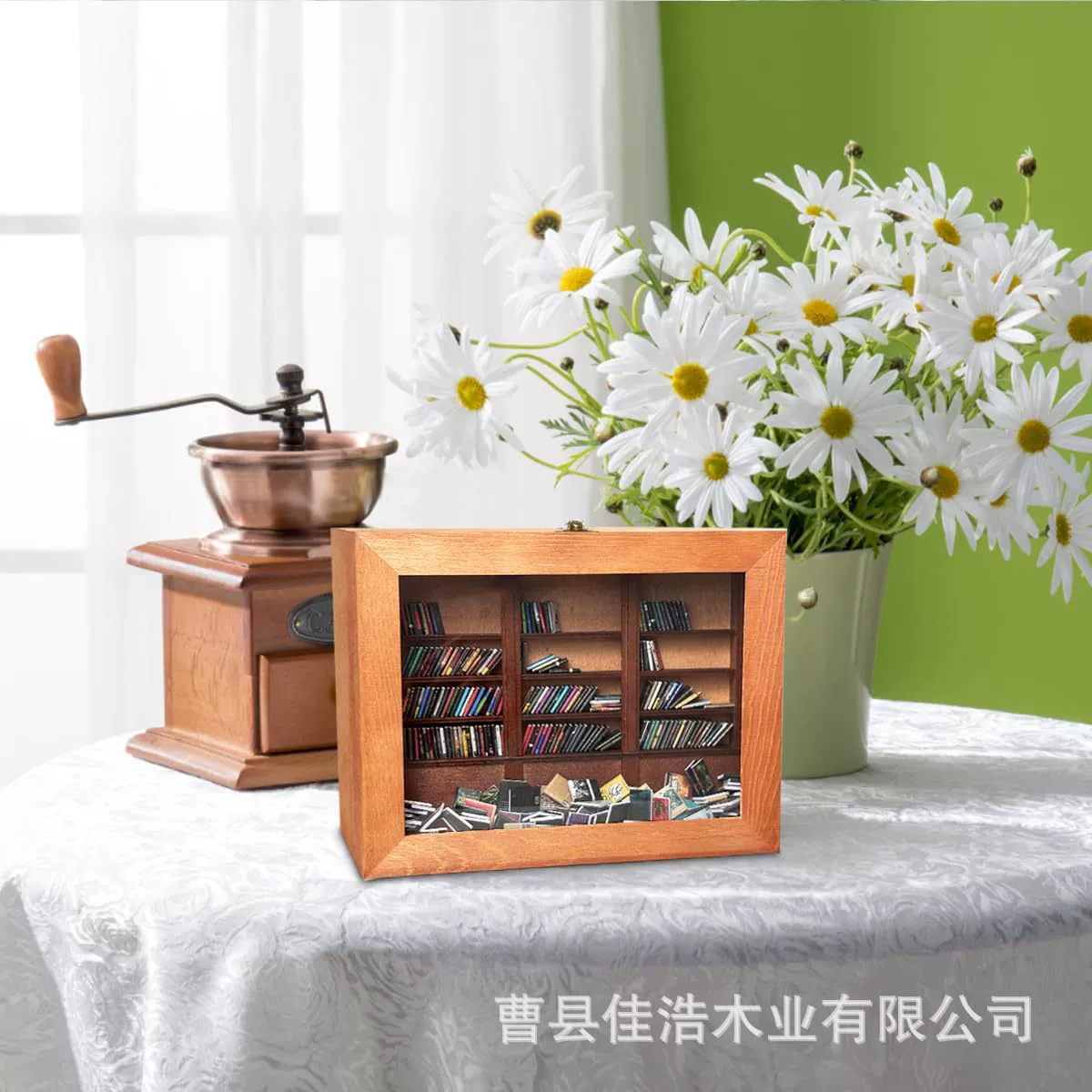 Миниатюрный деревянный книжный шкаф-органайзер для хранения, игрушка-антистресс для женщин, маленькие украшения