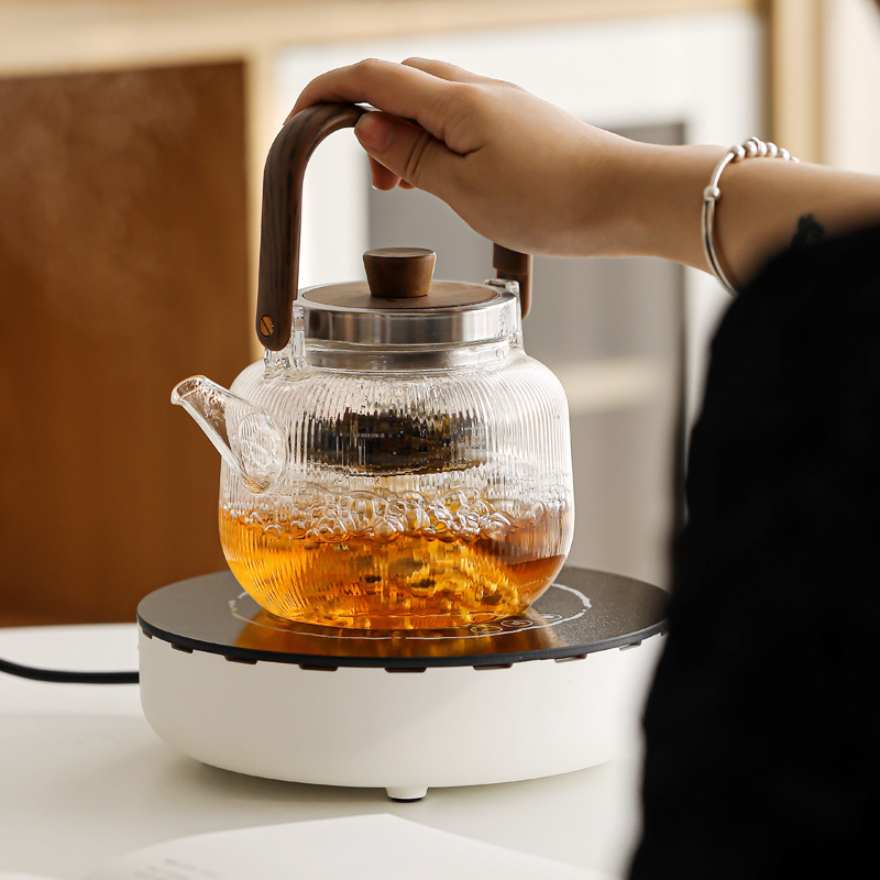 Set, tea for office, glass teapot