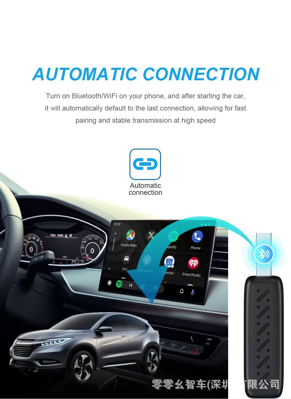 2-in-1 Android Auto Car Interconnect Box Converts Wired Car Connection to Wireless Carplay Screen Projection