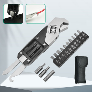 Stainless Steel Adjustable Wrench Folding Hexagonal Wrench Multifunctional Wrench with Screws