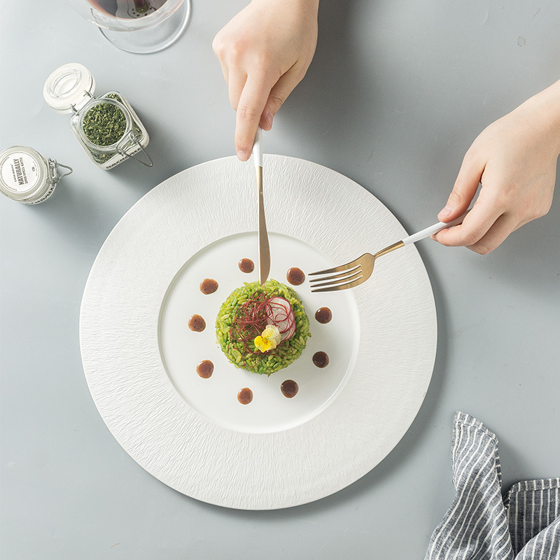 Placa occidental Placa de carne para restaurante y hotel creativo placa plana plato artístico cerámica vajilla Comercio exterior al por mayor