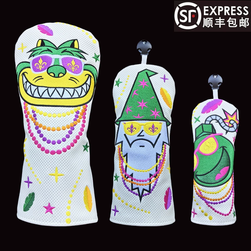 Рождественский чехол для гольф-клуба Fat Cat, защитный чехол № 1, деревянный чехол для клюшки, нейтральный чехол для головы клюшки, кожаный чехол с шаровой головкой