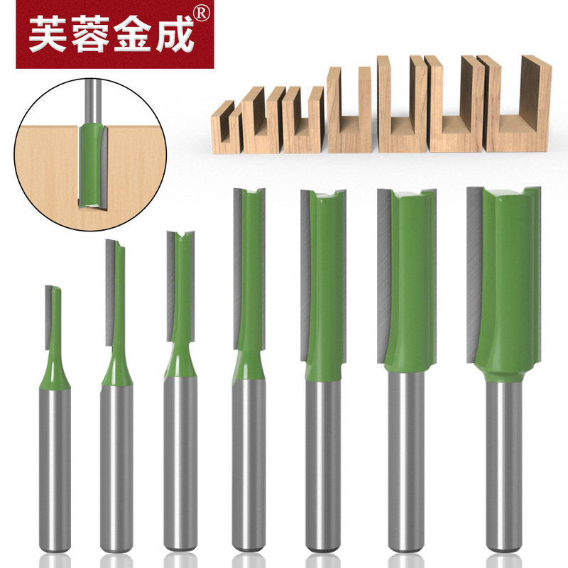 1/4 handle 6 handle two-in-one slotting cutter single-edged double-edged straight cutter slotting cutter trimming machine cutter head woodworking milling cutter