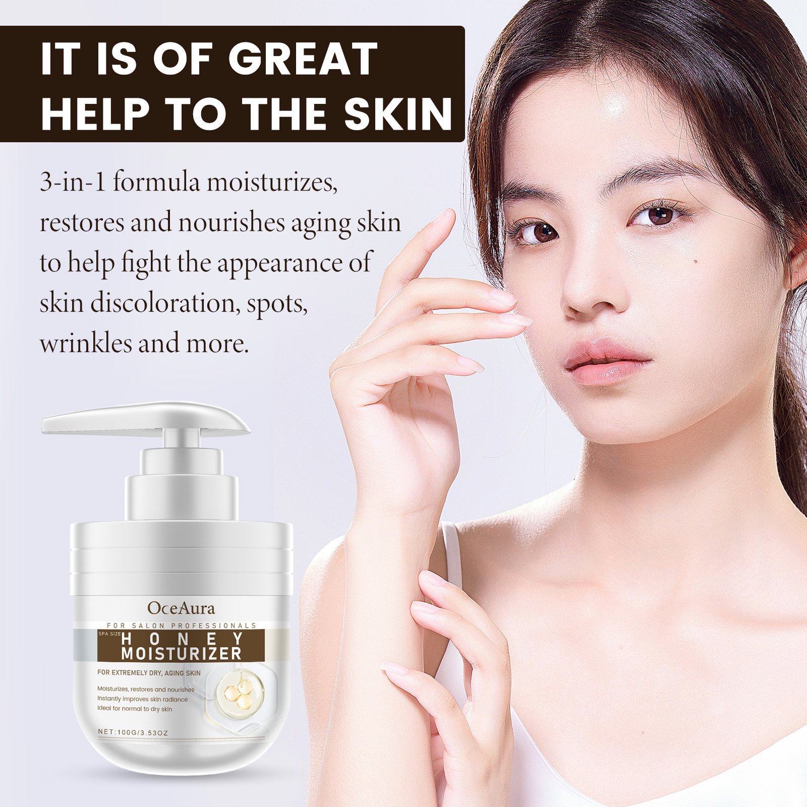 Crème hydratante pour le corps au miel, hydratante et brillante pour une peau lisse et délicate_voghion.com