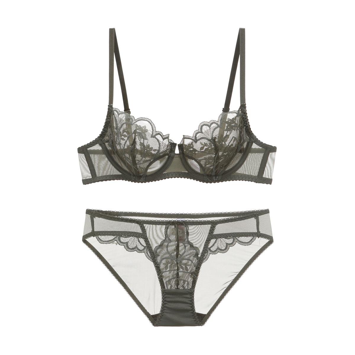 Women's Bra And Briefs Set Lace Perspective Thin Bra For Ladies_voghion.com