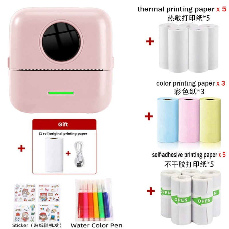 Mini Wireless Printer X5, Bluetooth 4.0, Thermal Photo Printer, Compact 135×60×155 mm