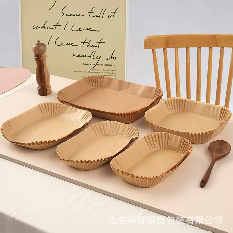 家用长方形空气炸锅专用纸一次性耐高温防水防油纸碗食品级硅油纸