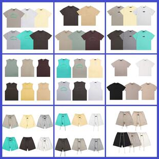 2024 spring and summer new FOG icon compound latch -compact gel letter round collar short sleeve men and women same foreign trade