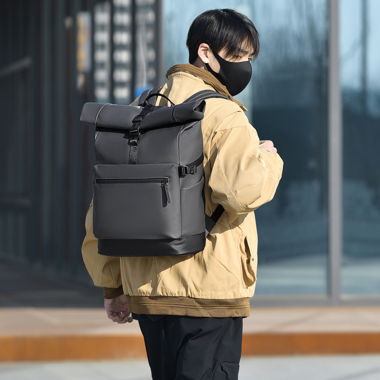 Cross-border Korean-style business backpack, casual backpack with a high-end feel, large-capacity computer bag for travel, multifunctional