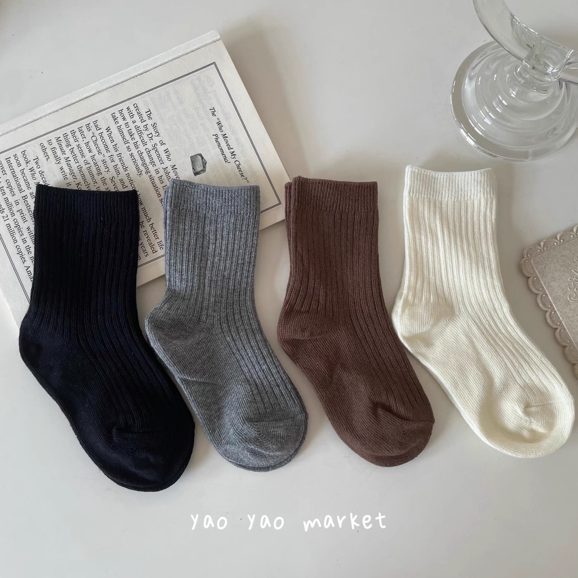 Children's Socks Boys Spring and Autumn Cotton Socks Children's Socks Cotton Socks Mid-tube Socks Japanese Korean Style Solid Color Girls Baby Socks