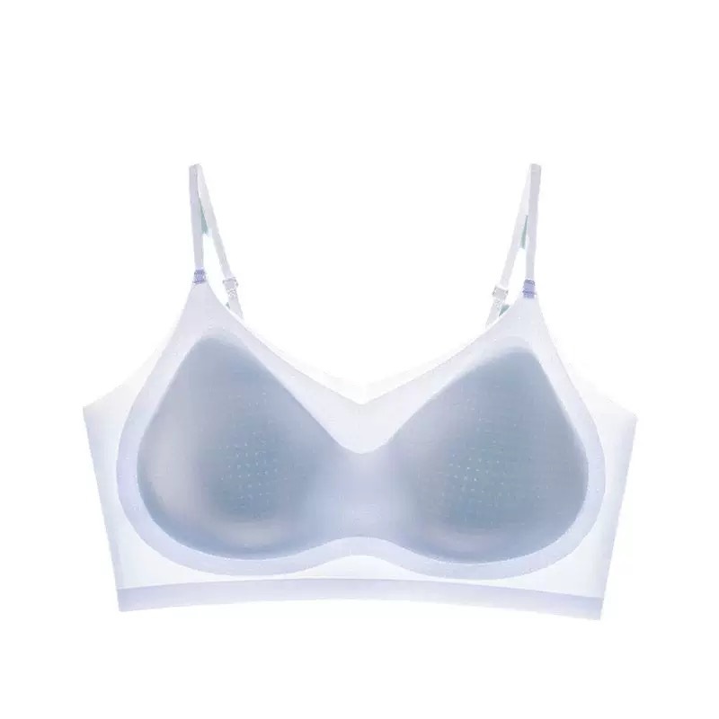 Ropa interior sin costuras de seda de hielo ultrafina de verano para mujer sin anillo de acero, pecho envuelto transpirable, hermosa espalda, sujetador anti-flacidez para mujer image 6