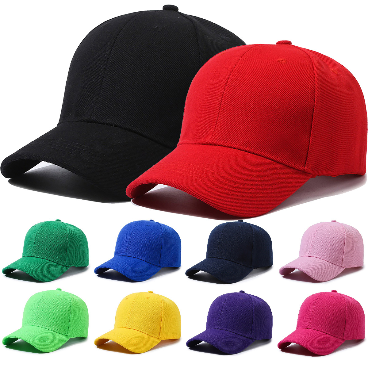 Sombrero de placa de impresión personalizada gorra de béisbol para adultos gorra de trabajo gorra de trabajo gorra de visera de color sólido logo bordado