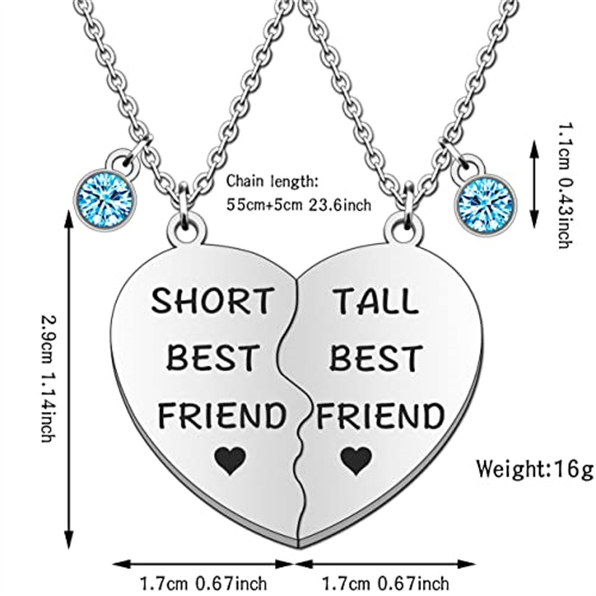 19g Weight PVD Coated Gold Plating Process Stainless Steel Puzzle Necklace Set Of 2 Best Friends Gift Friendship Necklace Heart Shaped Polished Titanium Steel Jewelry For Women