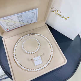 母亲节珍珠项链三件套装礼盒送妈妈送婆婆金店直播会销礼品批发