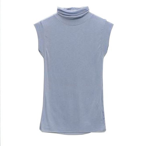 South Korea's Dongdaemun high-neck sleeveless slightly see-through vest elastic slim bottoming shirt sexy breast-revealing big top for women