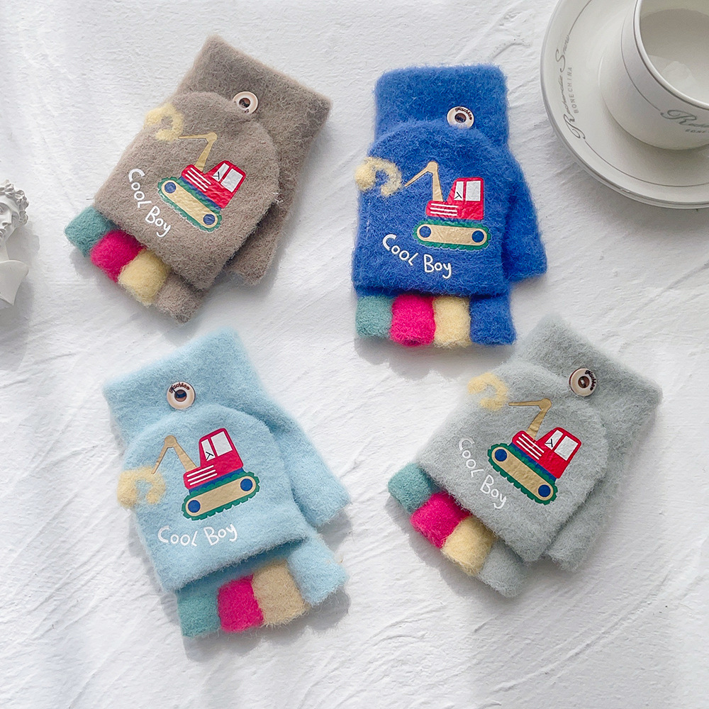 Children's winter cartoon keep warm gloves