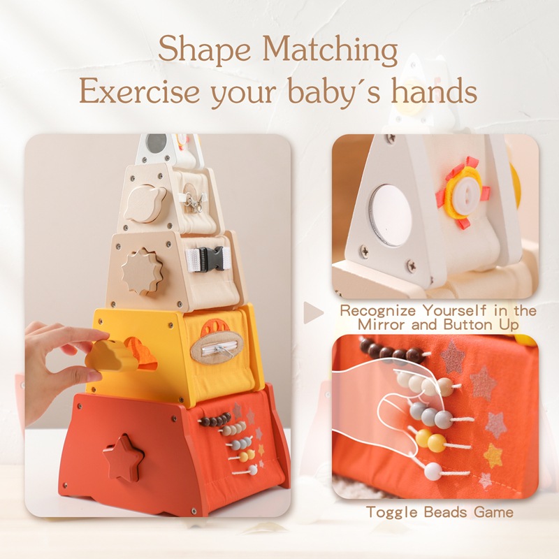 Amazon Puzzle Multifuncional Coincidencia de formas Cognición Cohete plegable Apilamiento Hands Brain Toys