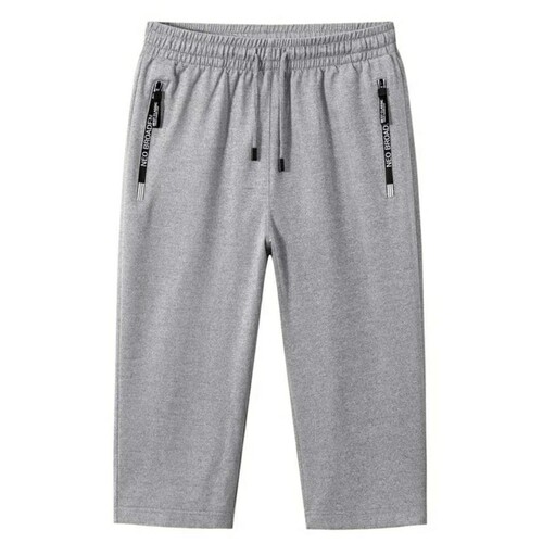 Summer Men's Solid Color 7/8 Length Thin Quick-Dry Shorts Men's Plus Size Shorts Loose Casual Sporty 7/8 Length Pants