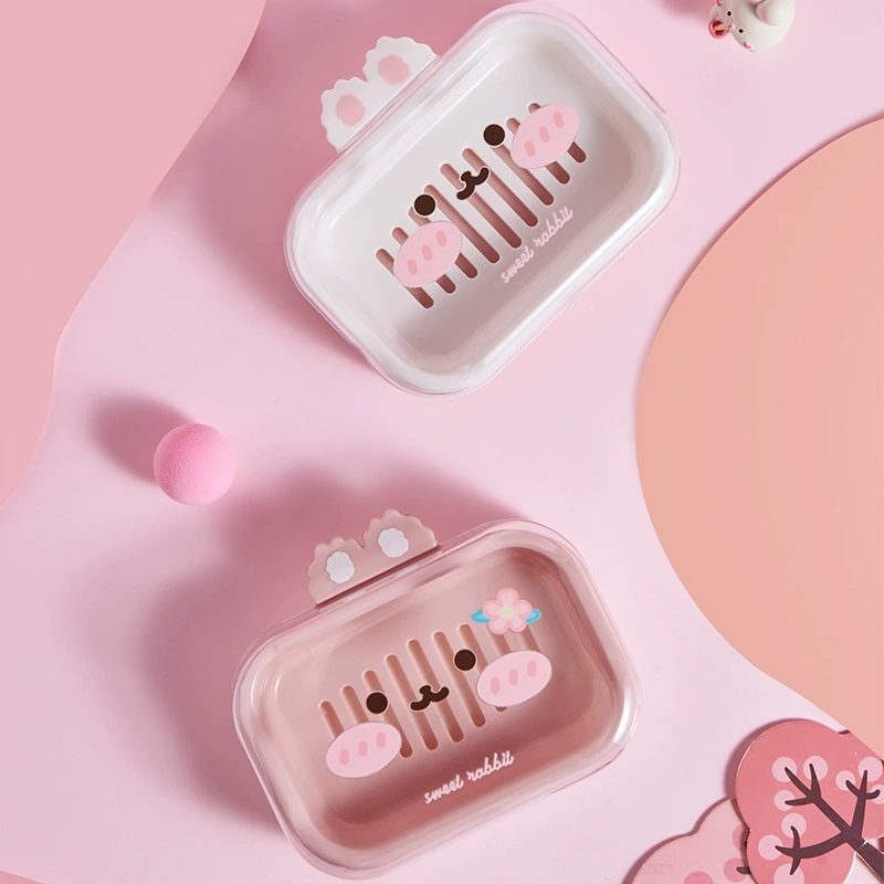 Симпатичная мыльница бытовая крышка слитая мыльница пластиковая полка 2025 новая ванная комната туалет портативный