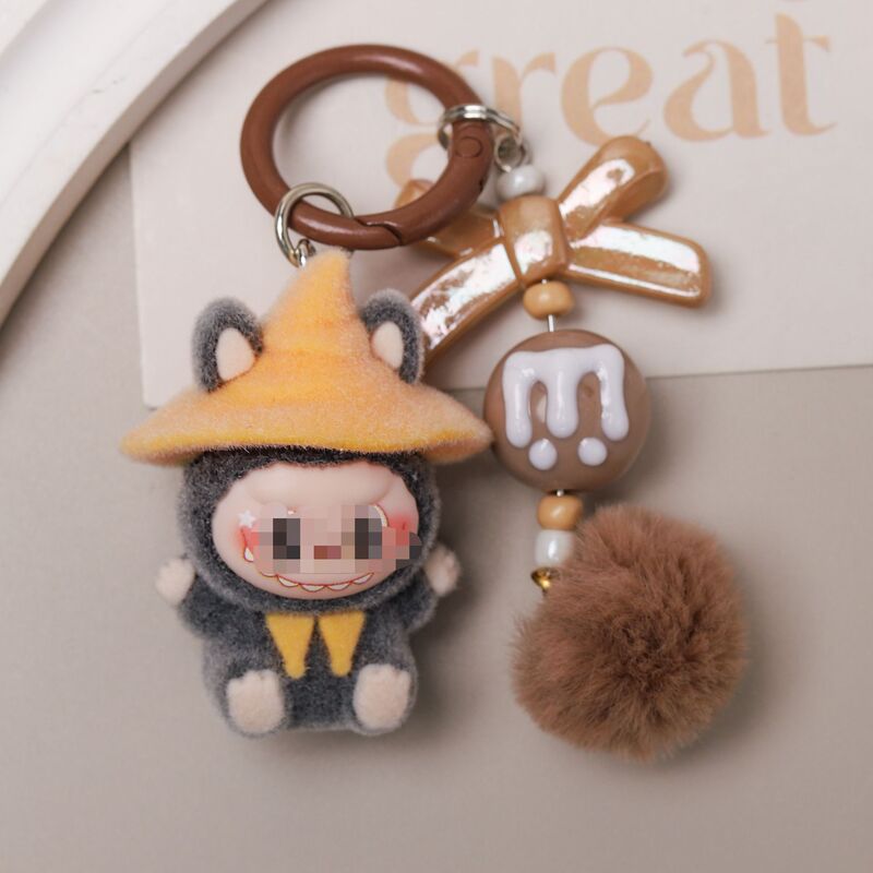 Popular Flocking Magic Hat Cloth Cute DIY Jewelry Pendant Keychain Cultural and Creative Gifts Resin Accessories Wholesale